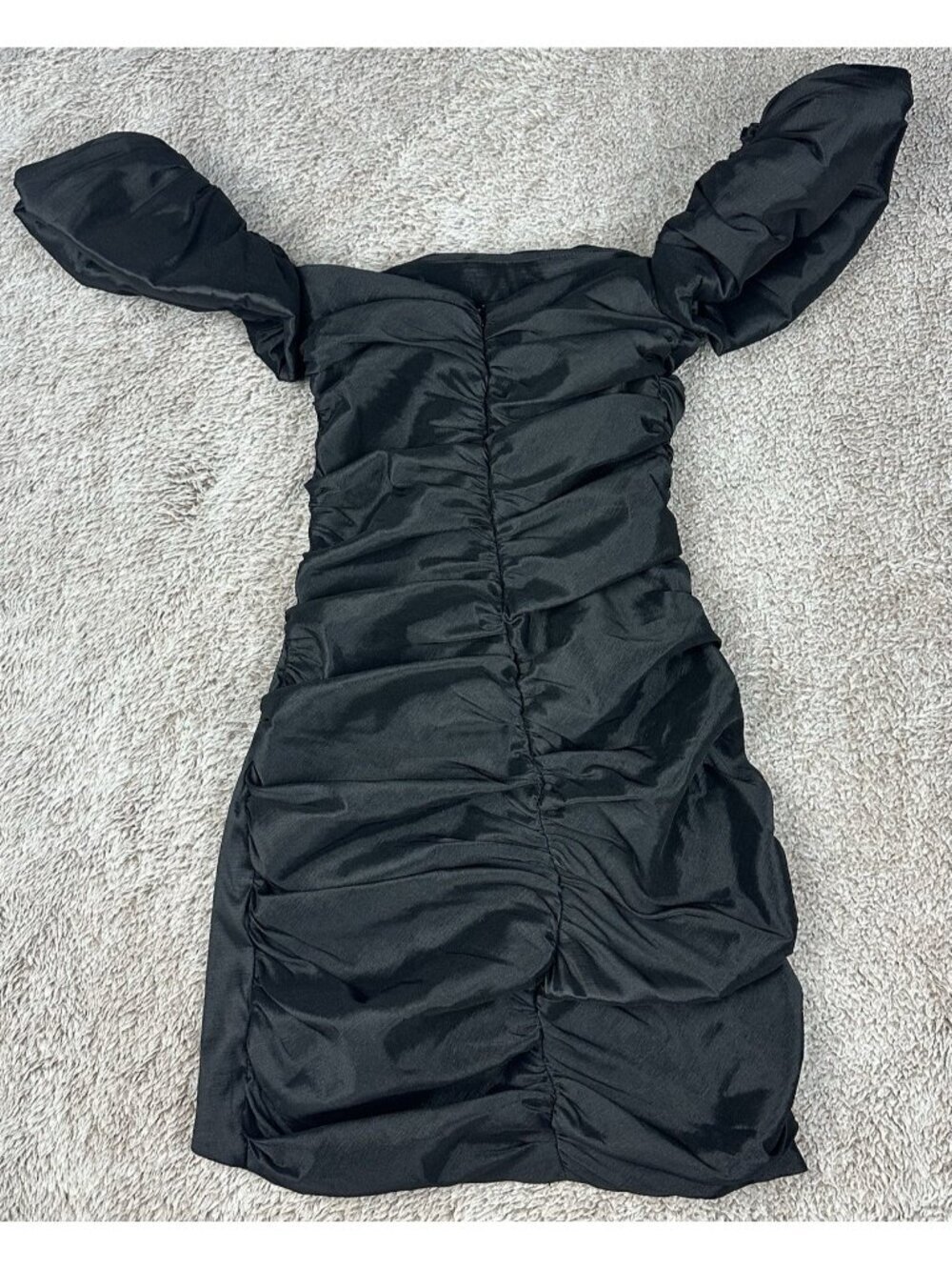 Oh Polly Take Me Higher Puff Sleeve Mini Dress Black Size 2 - Picture 8 of 10